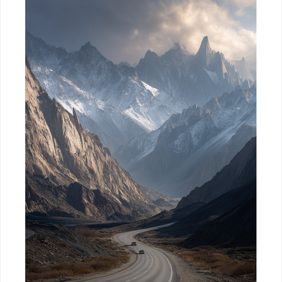 Bjergenes stille hjertebank - No Frame, With White Border