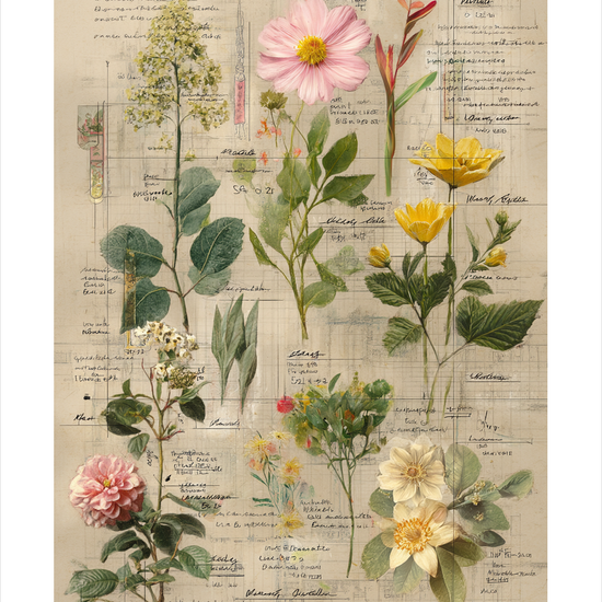 Blomsternes hvisken på papir - No Frame, With White Border