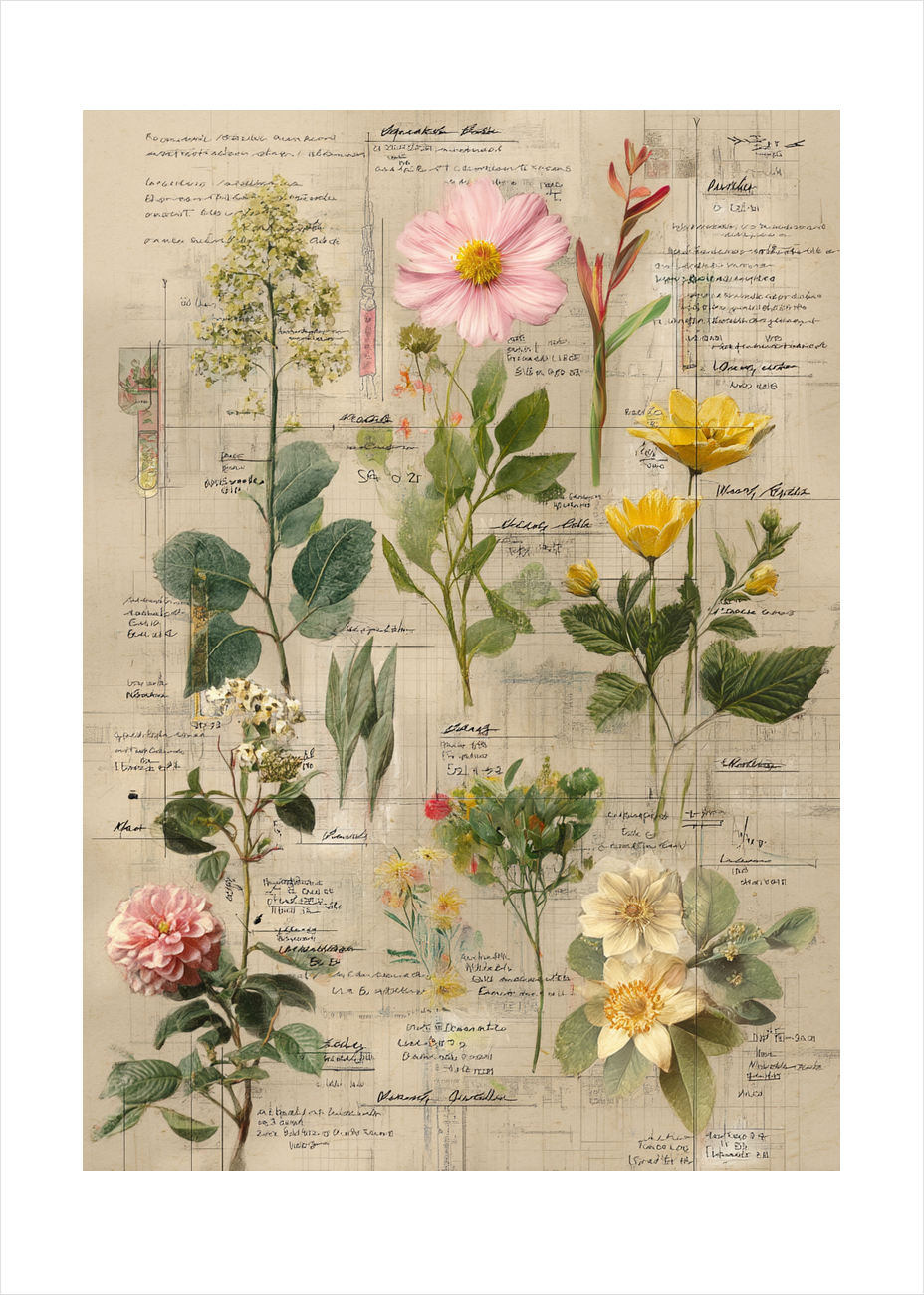 Blomsternes hvisken på papir - No Frame, With White Border