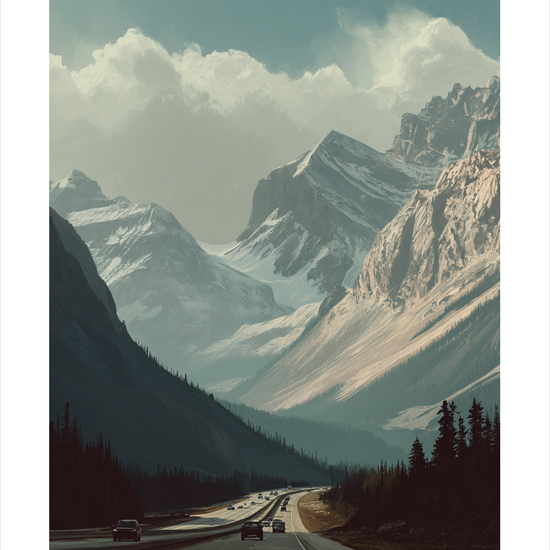 Bjergenes hvisken over motorvejen - No Frame, With White Border