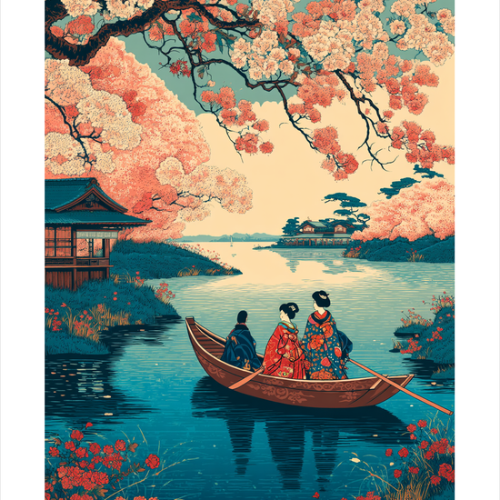 Forårets hvisken over vandet - No Frame, With White Border