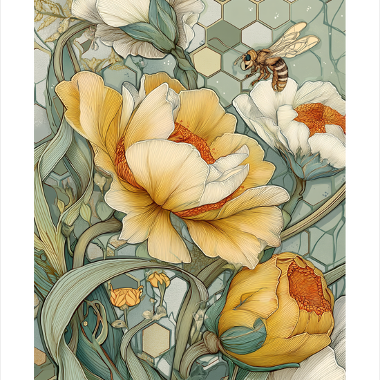 Summen af gyldent silke - No Frame, With White Border