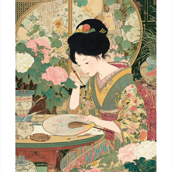 Silkens hvisken i skygger - No Frame, With White Border