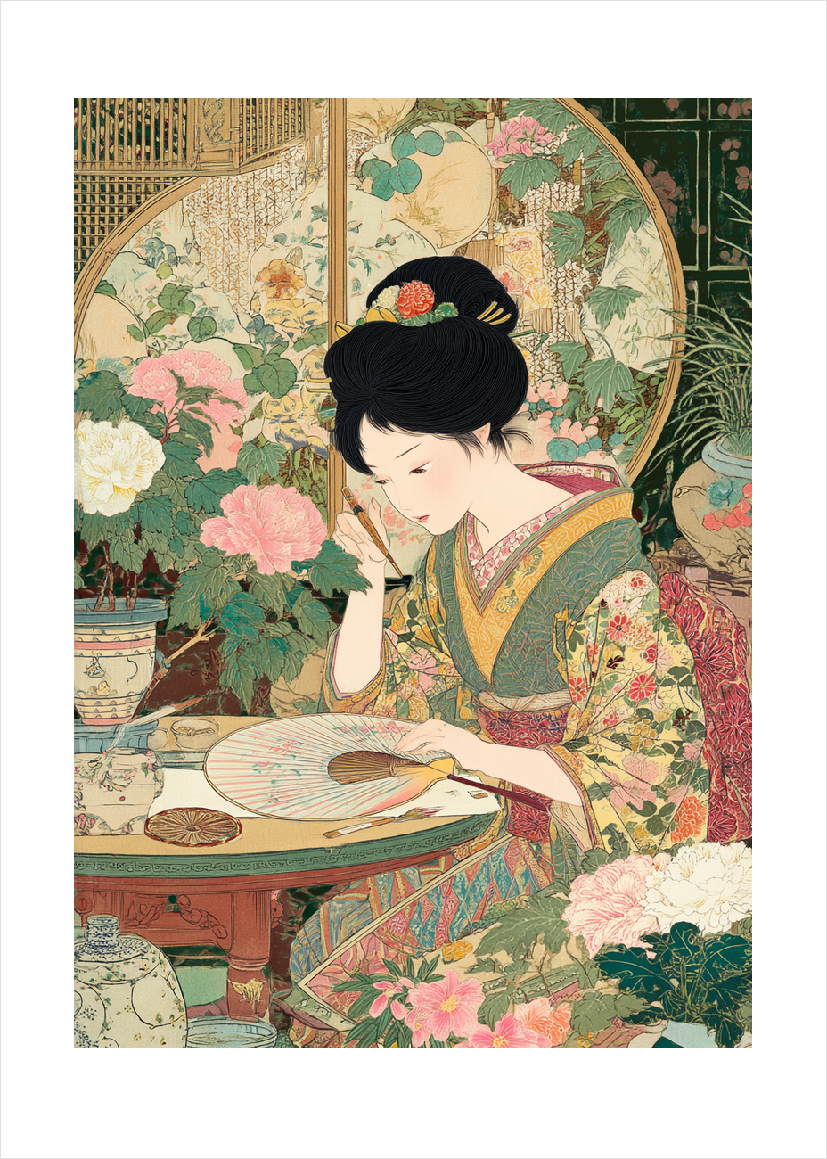 Silkens hvisken i skygger - No Frame, With White Border