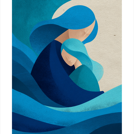 Bølgens bløde omfavnelse - No Frame, With White Border