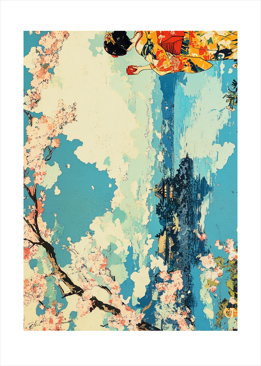 Afstandens teceremoni ved blå brudflader - No Frame, With White Border