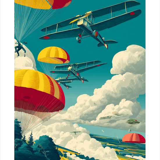 Luftens trommeslag i frit fald - No Frame, With White Border