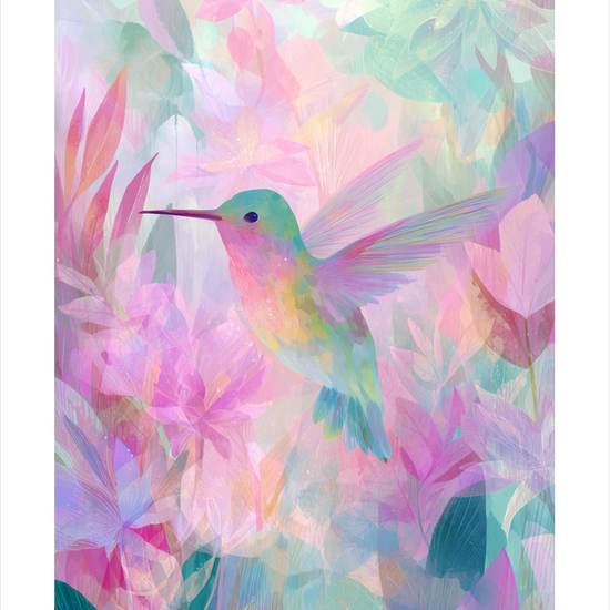 Kolibriens hvisken i farver - No Frame, With White Border