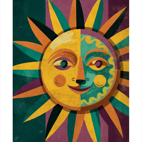 Solens lune hvisken - No Frame, With White Border