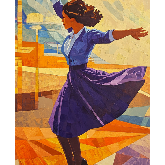 Omdrejning i lilla - No Frame, With White Border