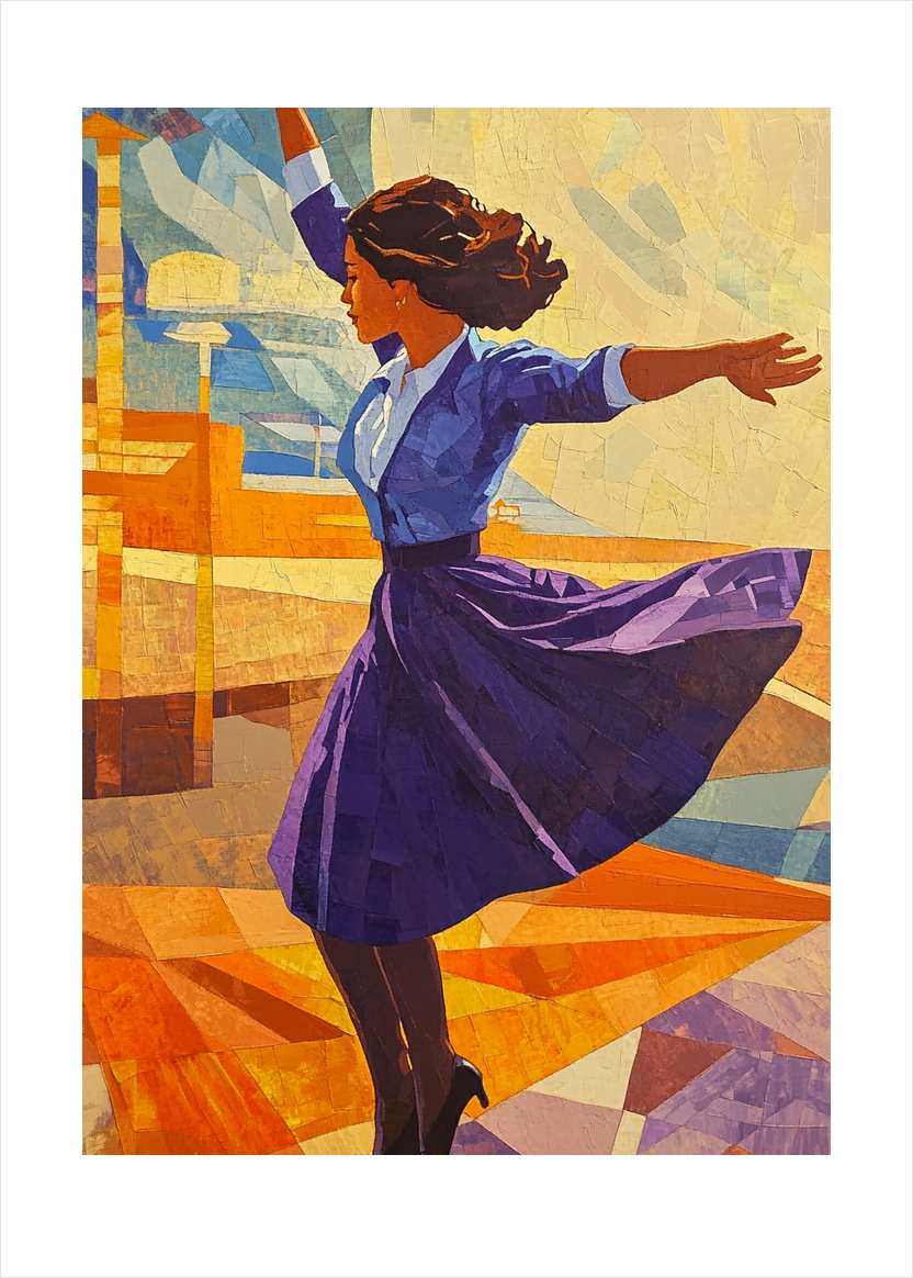 Omdrejning i lilla - No Frame, With White Border