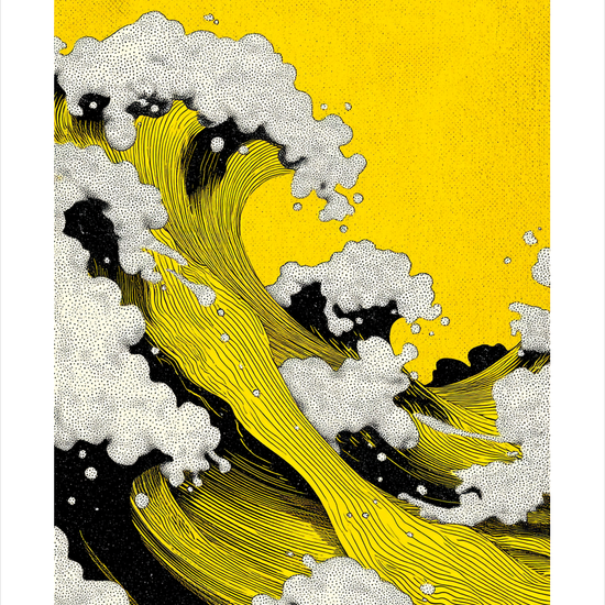 Hviskende gyldne bølger - No Frame, With White Border