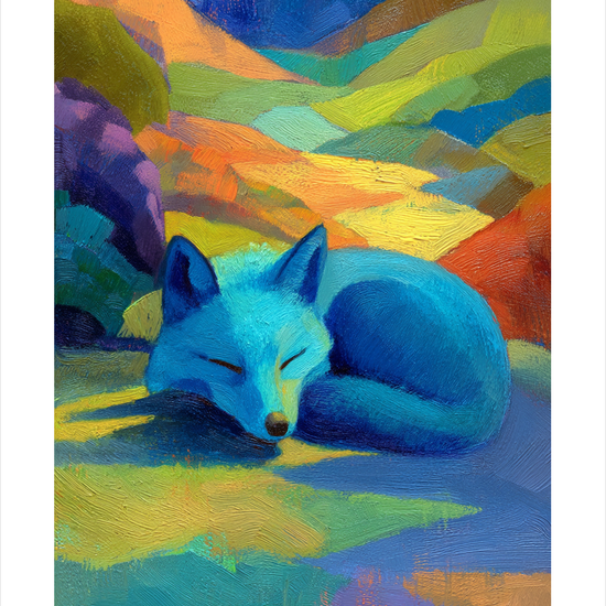 Blå rævs stille symfoni - No Frame, With White Border