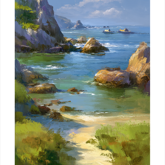 Bølgernes bløde hvisken - No Frame, With White Border