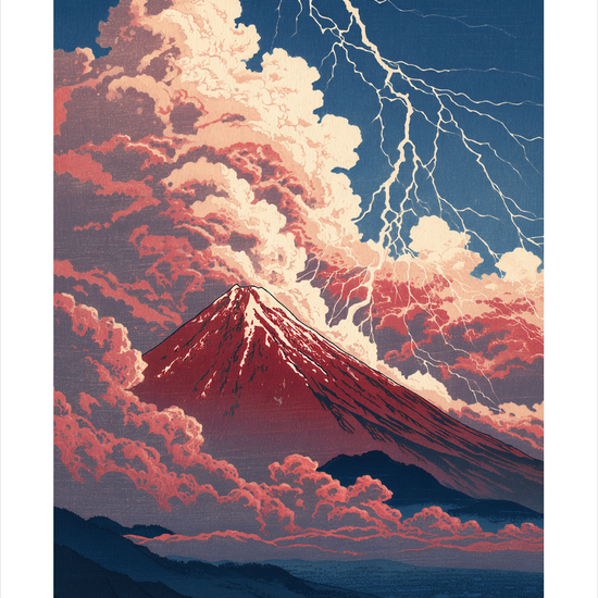 Tordenens hvisken over bjerget - No Frame, With White Border