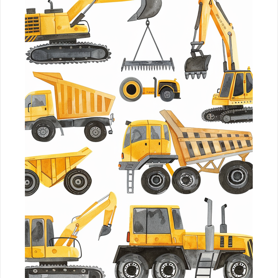 Buldrende gule maskiners sang - No Frame, With White Border