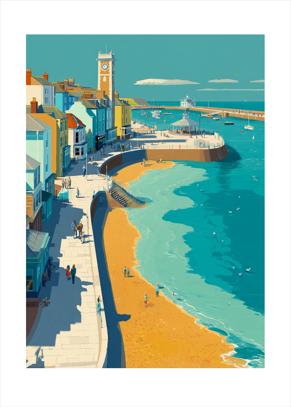 Havets sang ved molen - No Frame, With White Border