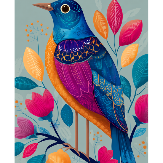 Hvisken af farvede fjer - No Frame, With White Border