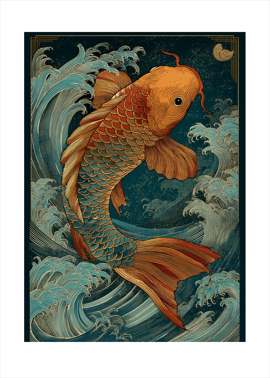 Bølgesang fra gyldne skæl - No Frame, With White Border