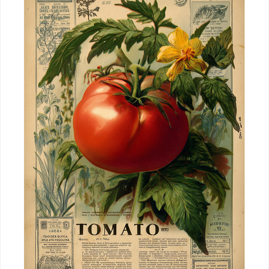 Smagen af solmoden tomat - No Frame, With White Border