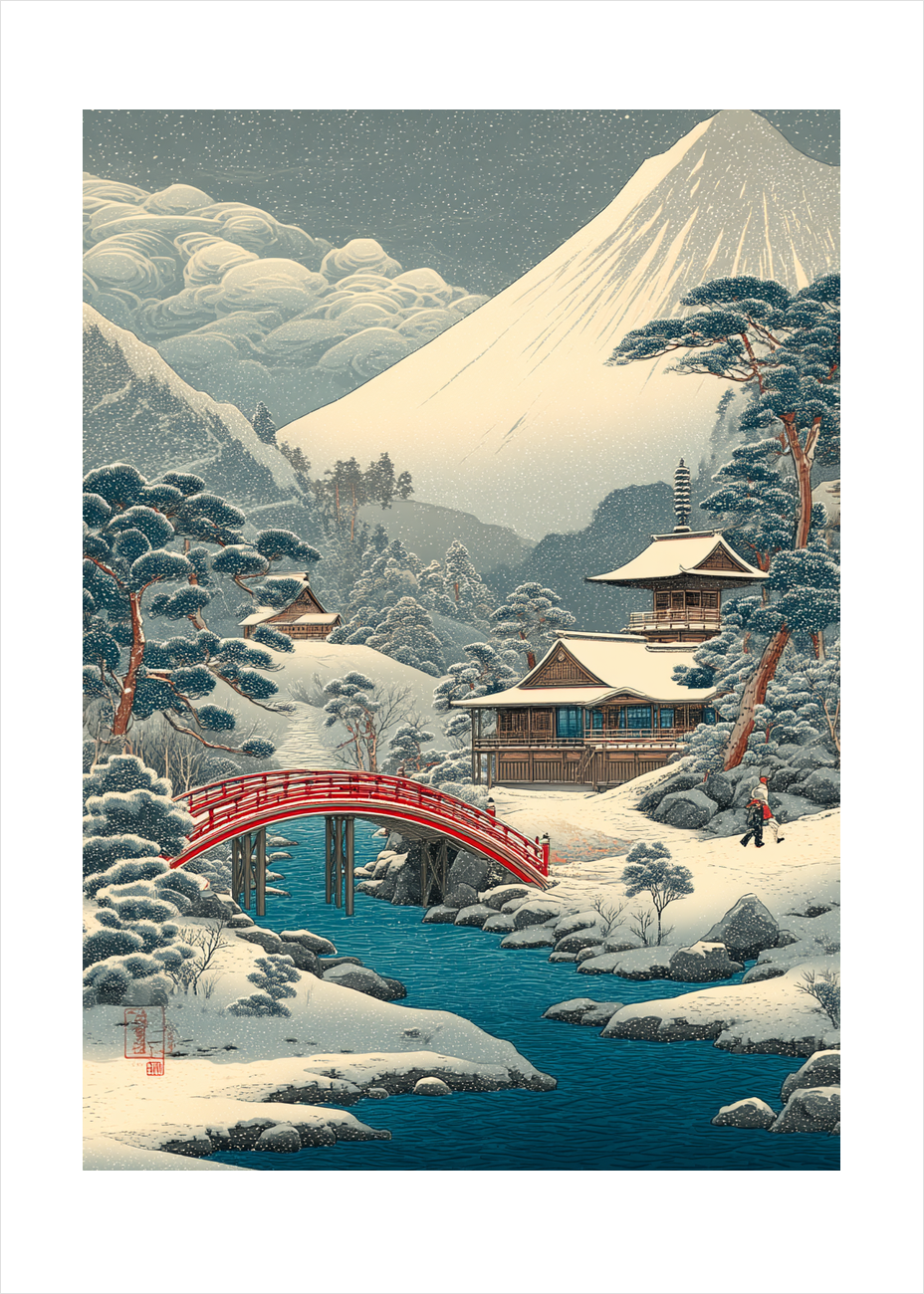 Sneens hvisken ved broen - No Frame, With White Border