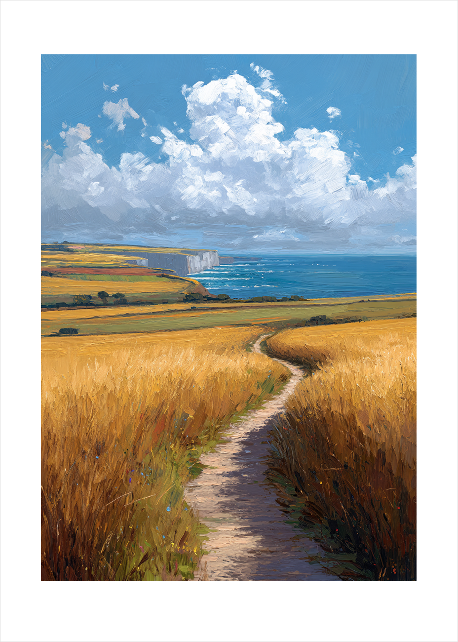 Havets hvisken langs stien - No Frame, With White Border