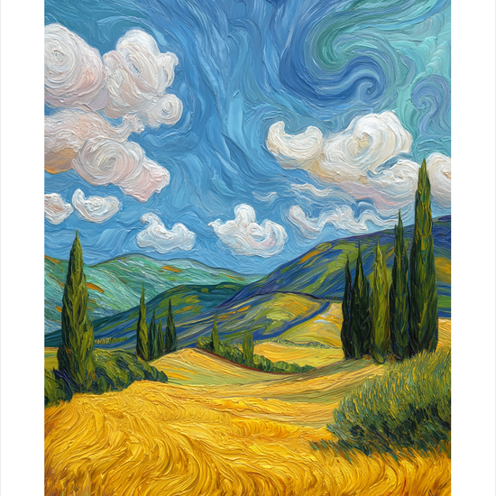 Susende gyldent hav - No Frame, With White Border