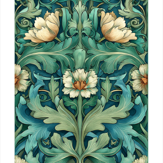 Sus af grøn silke - No Frame, With White Border