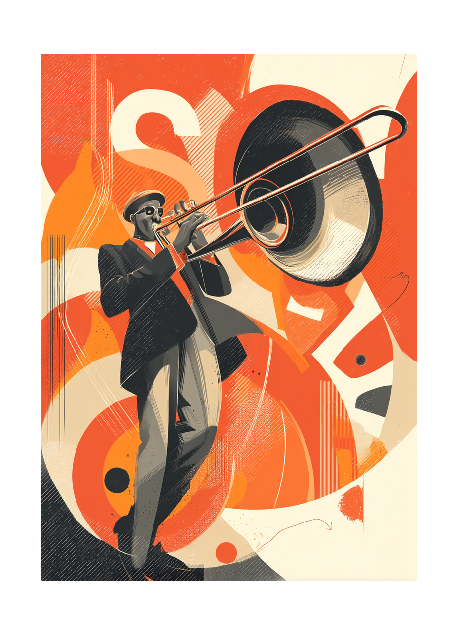 Trombonens varme rumklang - No Frame, With White Border