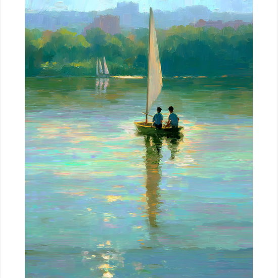 Stille bølgesang på vandet - No Frame, With White Border