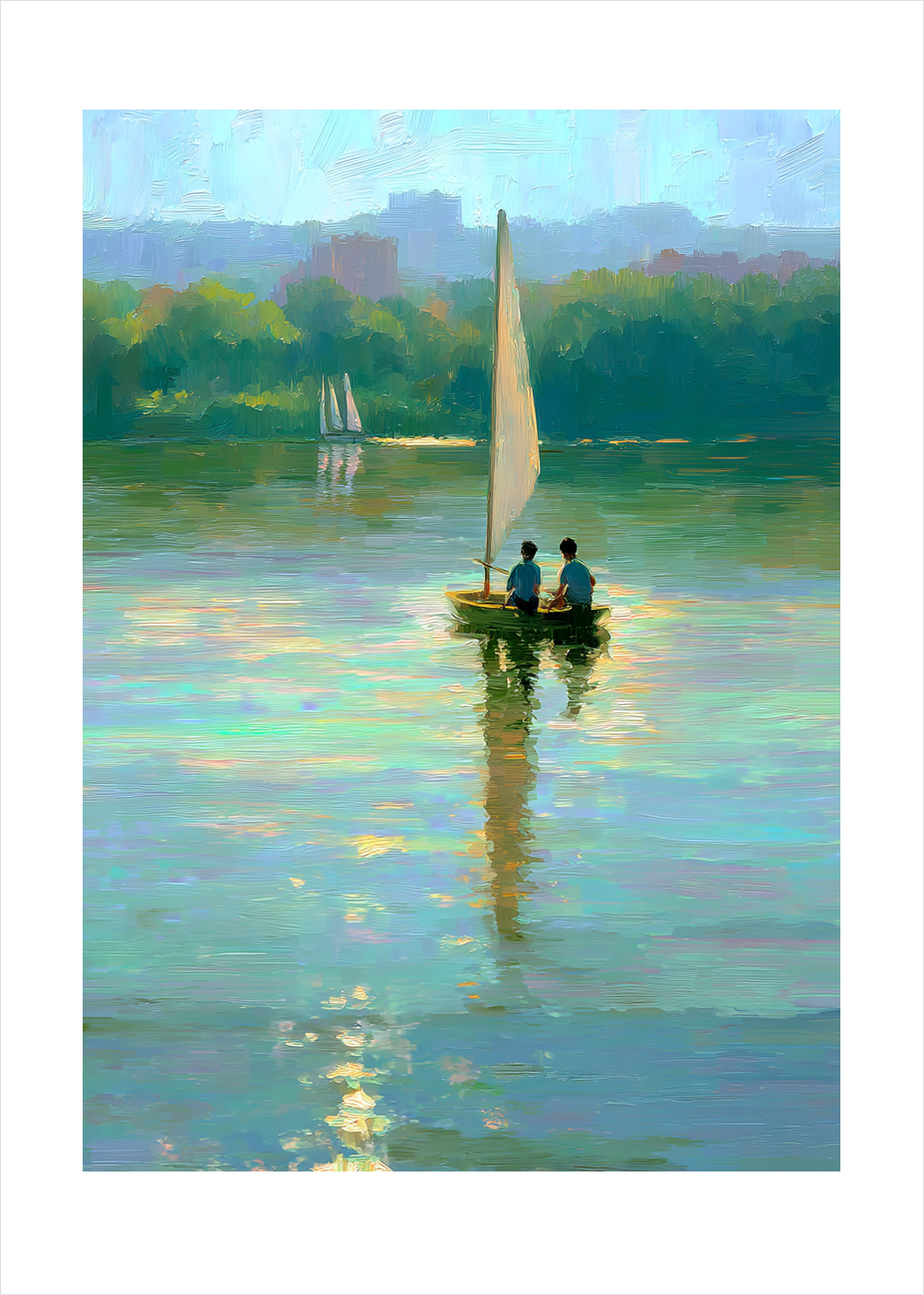 Stille bølgesang på vandet - No Frame, With White Border