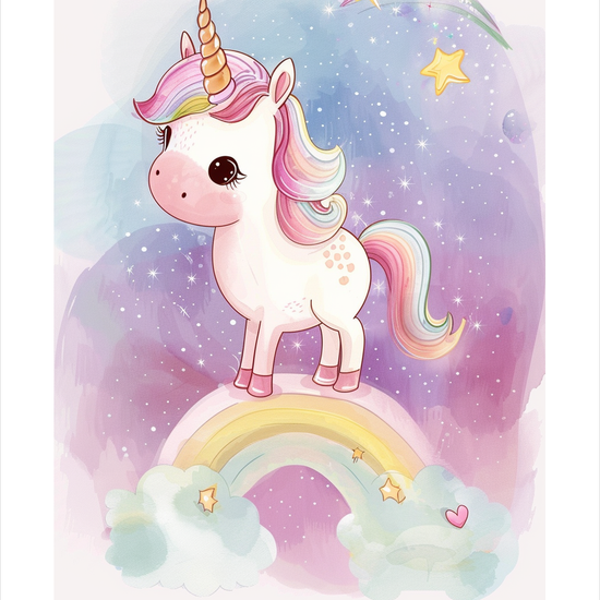 Regnbuens sus i natten - No Frame, With White Border