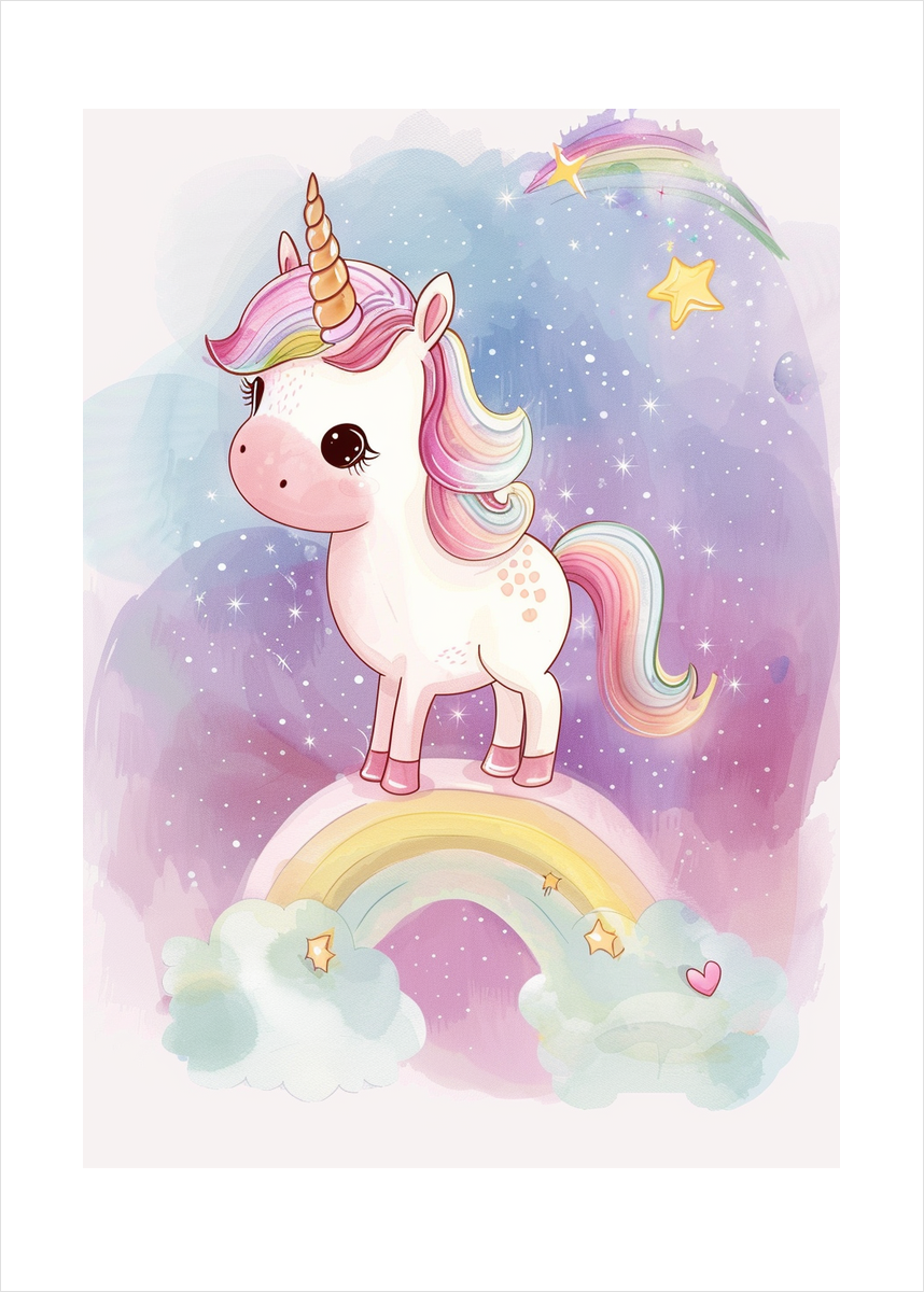 Regnbuens sus i natten - No Frame, With White Border