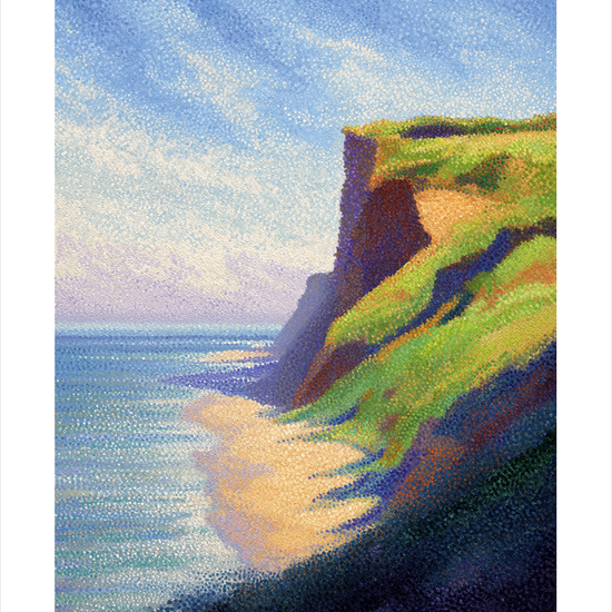 Havets hvisken mod klippekant - No Frame, With White Border