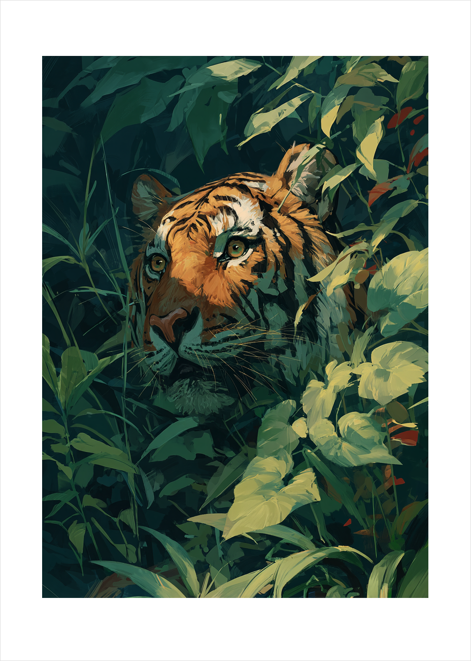 Tigerens bløde åndedrag - No Frame, With White Border