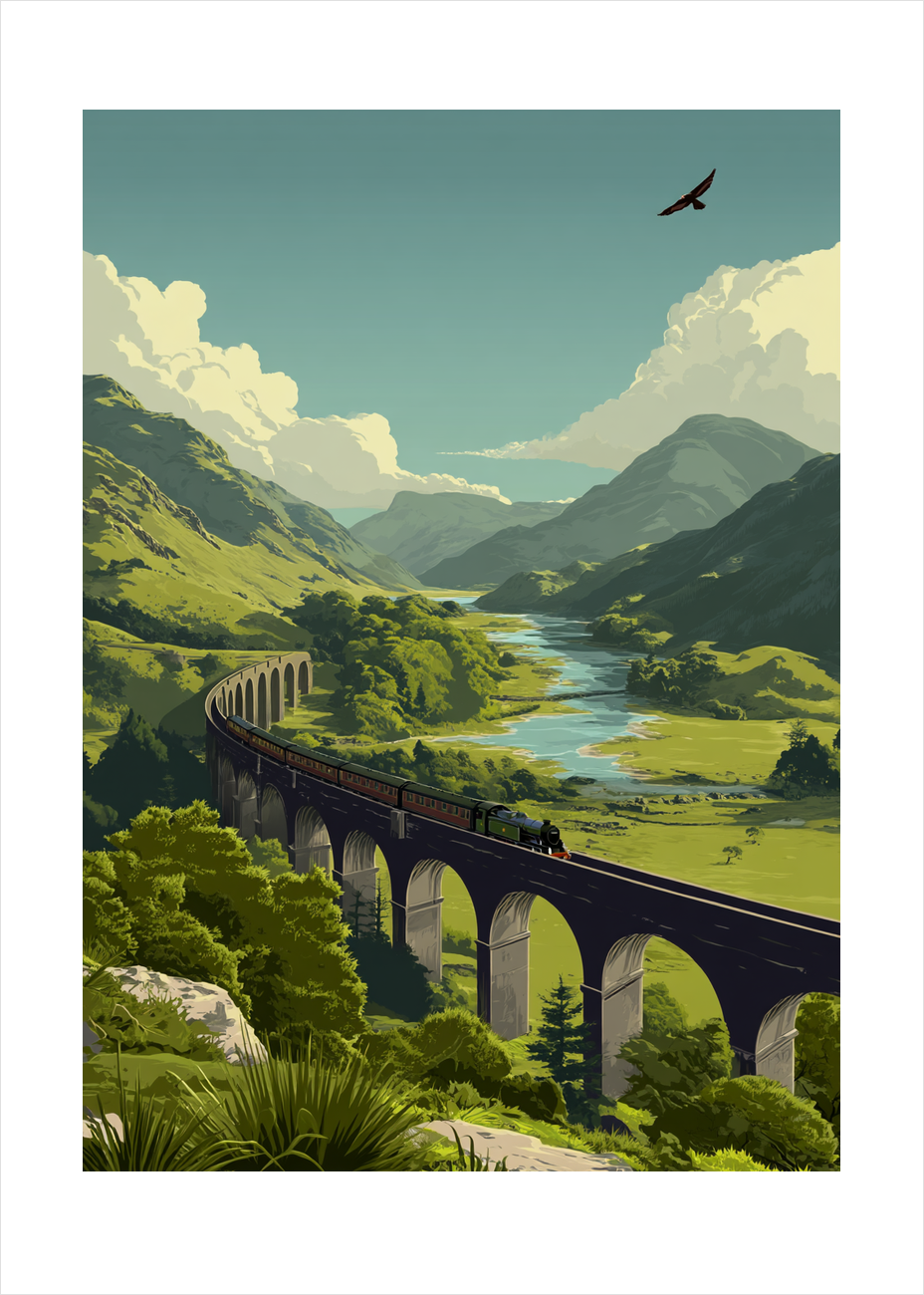 Togets hvisken over dalen - No Frame, With White Border