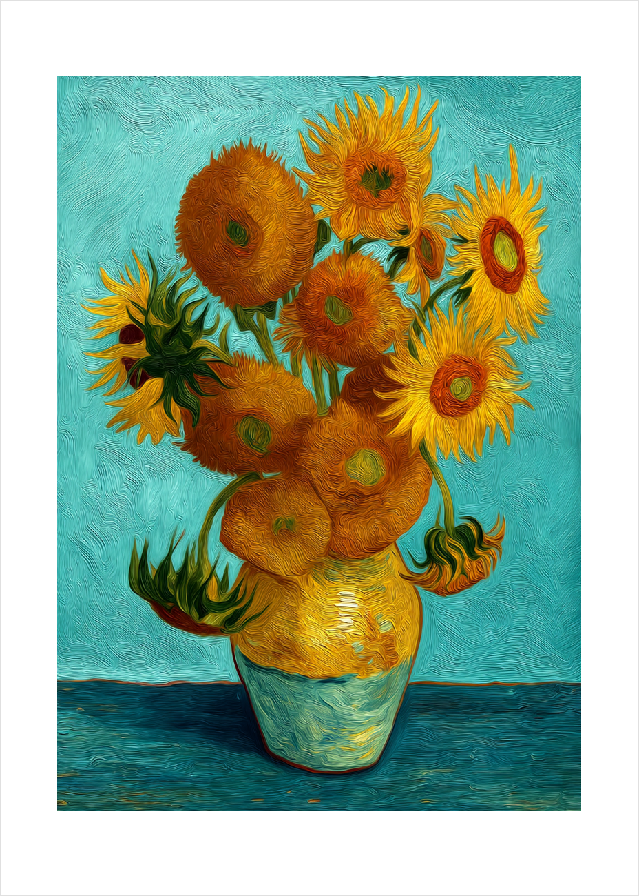 Solsikkernes varme hvisken - No Frame, With White Border