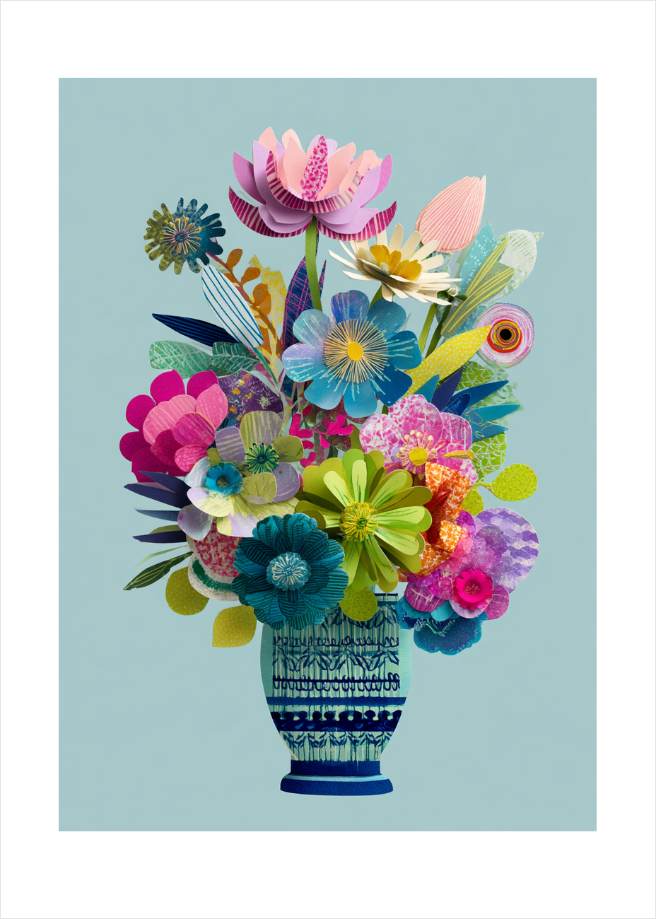Vasesang i pastelfarver - No Frame, With White Border