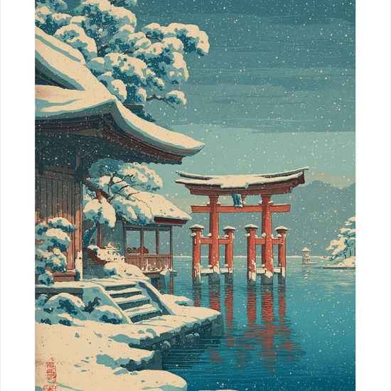 Vinterens hvisken på vandet - No Frame, With White Border