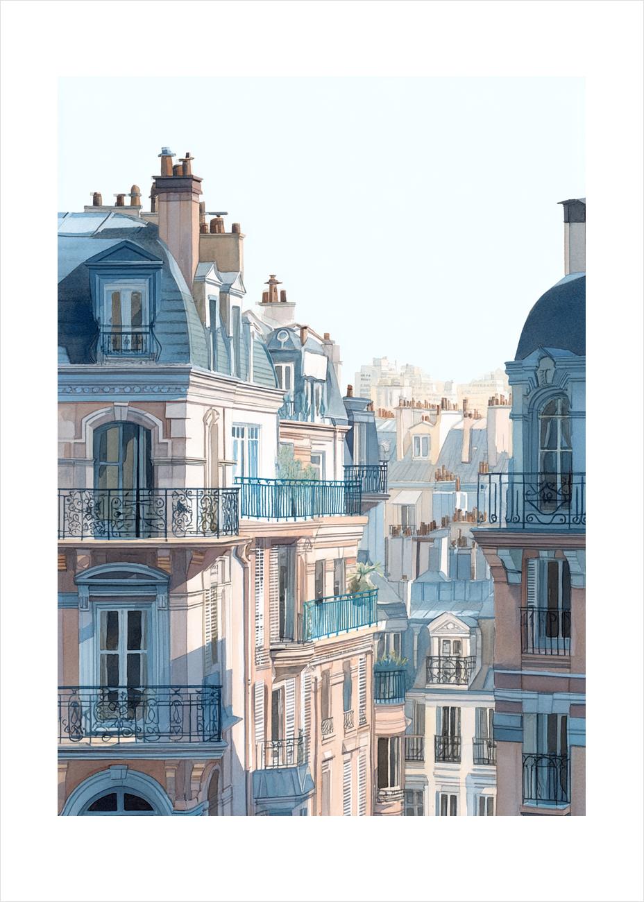 Hvisken fra smedejernsbalkoner - No Frame, With White Border