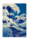 Havets blå brøl - No Frame, With White Border