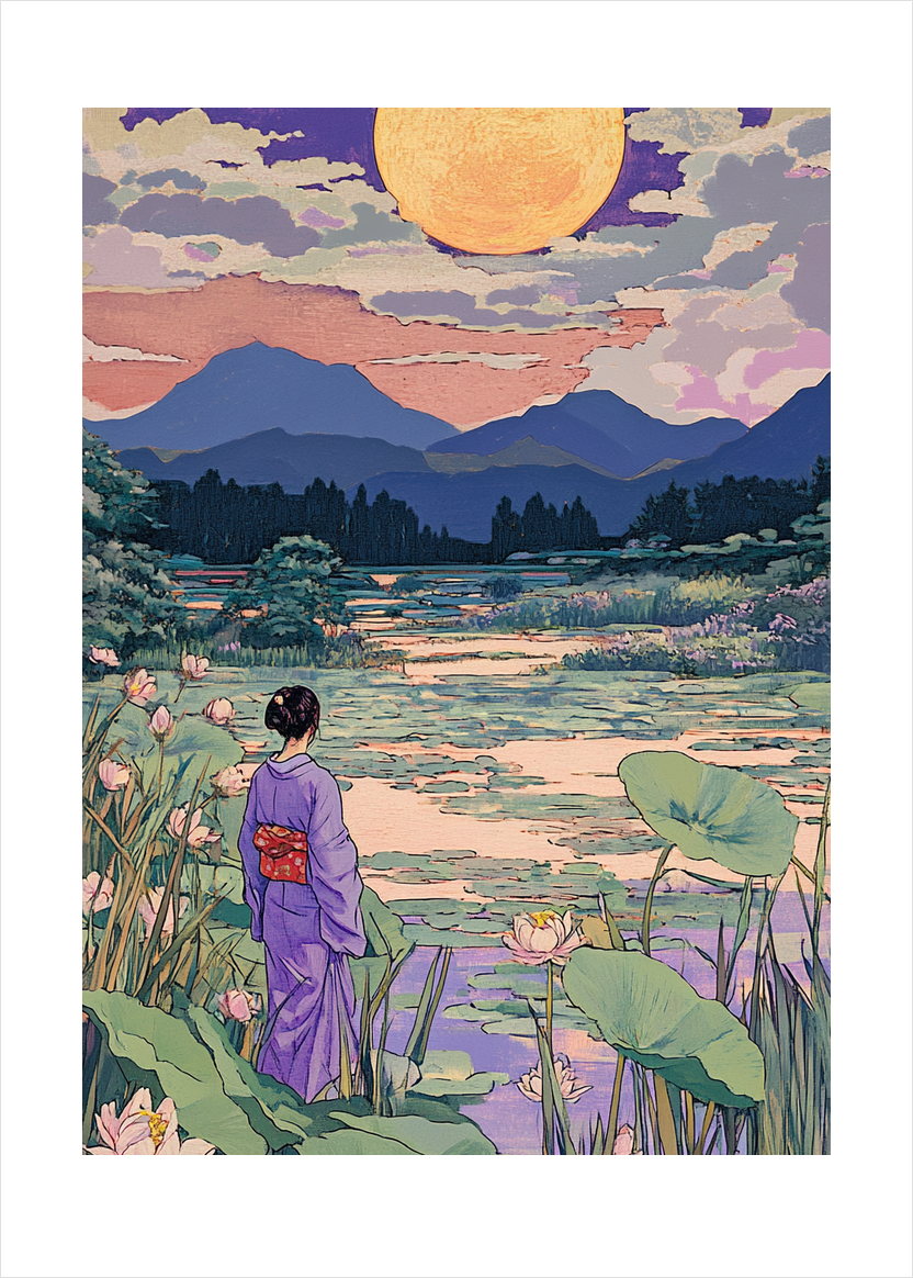 Vandfladernes langsomme svar - No Frame, With White Border