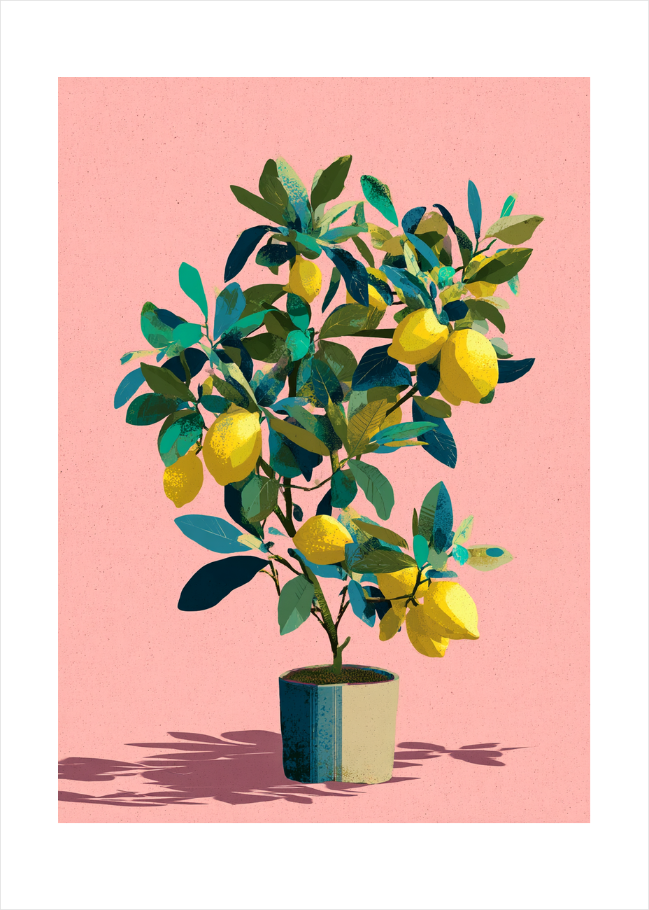 Syrlig sommer på tungen - No Frame, With White Border