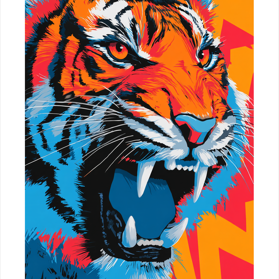 Vibrerende brøl af farver - No Frame, With White Border