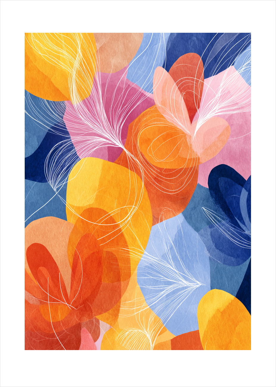 Farvesus i blødt ekko - No Frame, With White Border