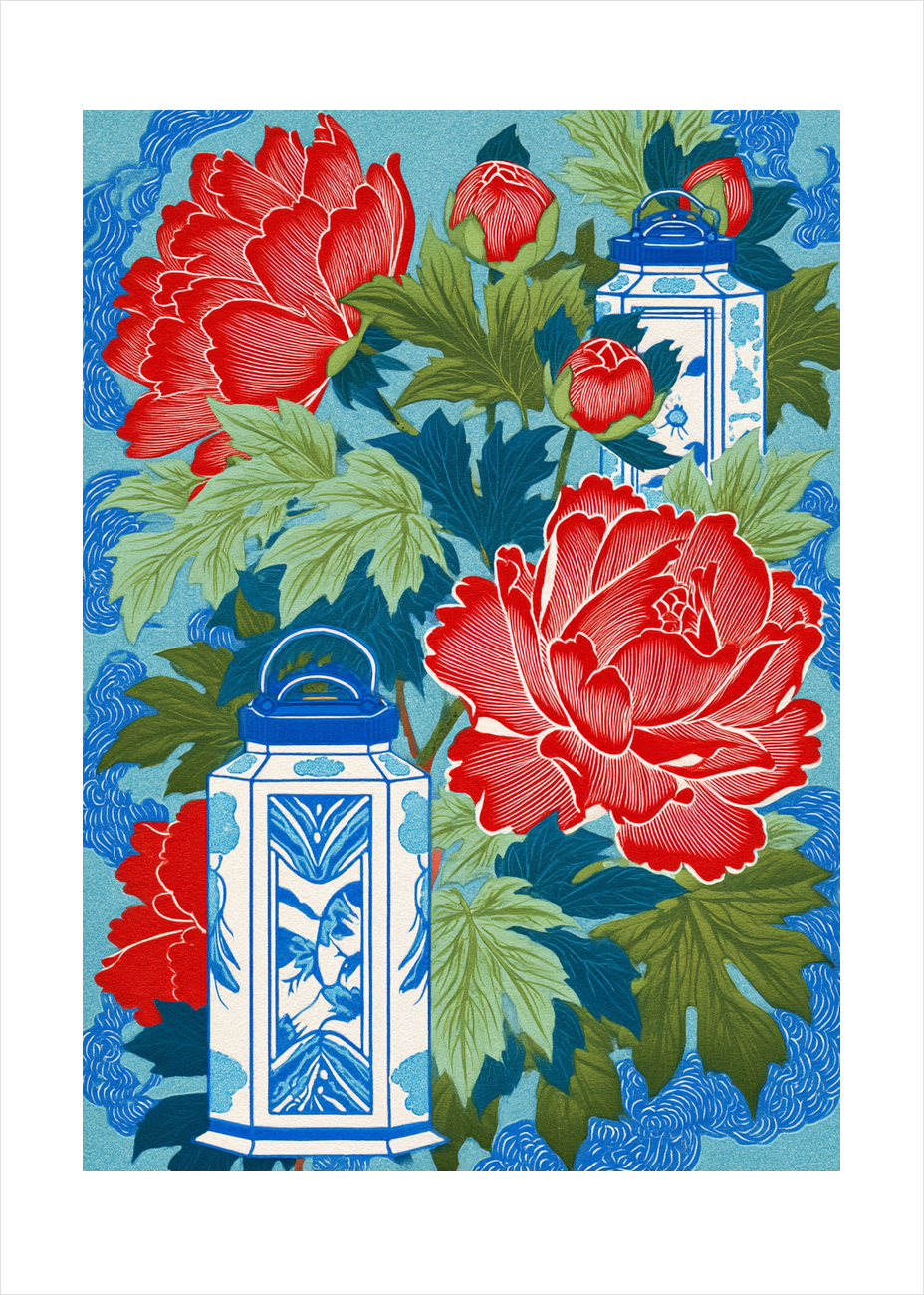 Silke under måneskin - No Frame, With White Border