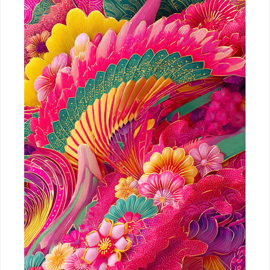 Knitrende regn af farver - No Frame, With White Border