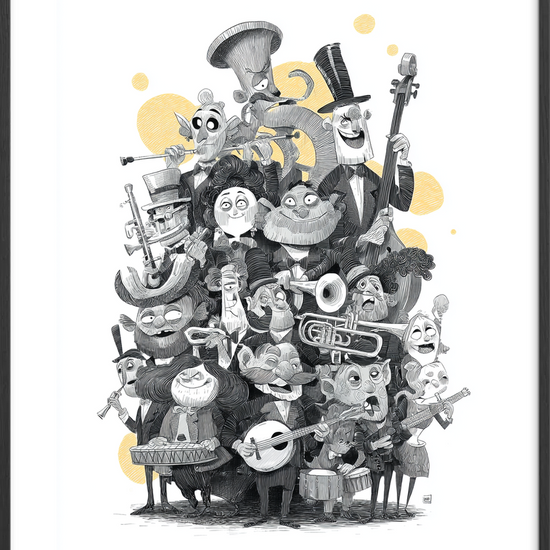 Lyden af smilende instrumenter - Black Frame, With White Border