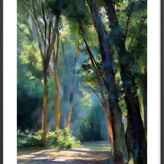 Skovens bløde hvisken - Black Frame, With White Border