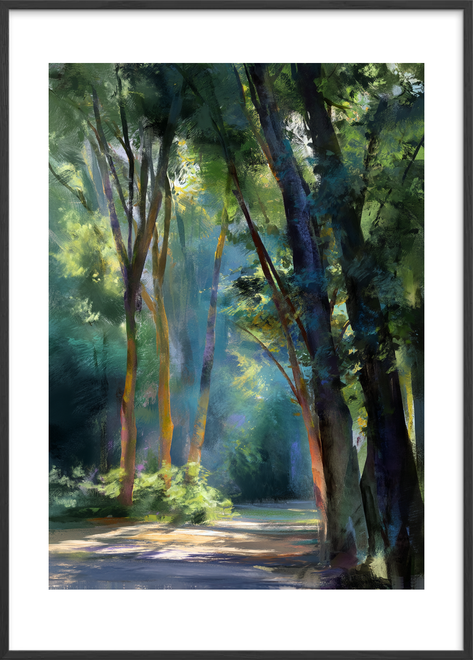 Skovens bløde hvisken - Black Frame, With White Border
